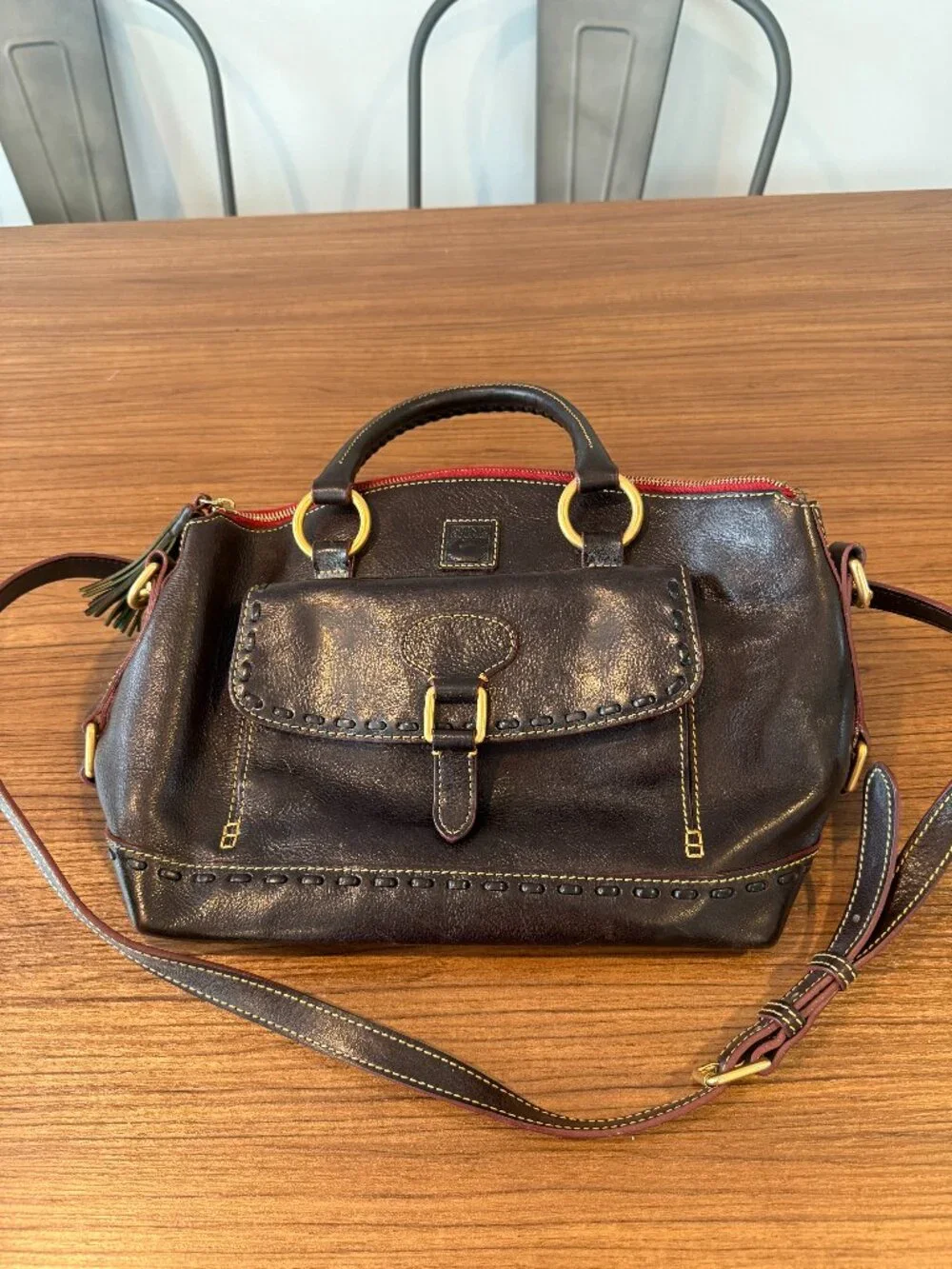 Dooney and Bourke Dark Brown Florentine Satchel